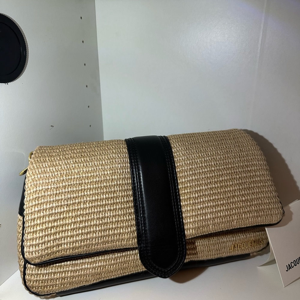 Jacquemus Black and Cream Clutch